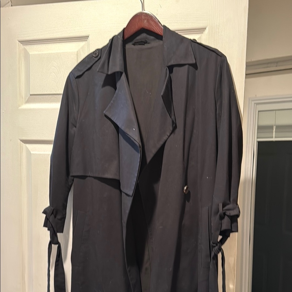 All Saints Black Trench Coat Timeless Elegance